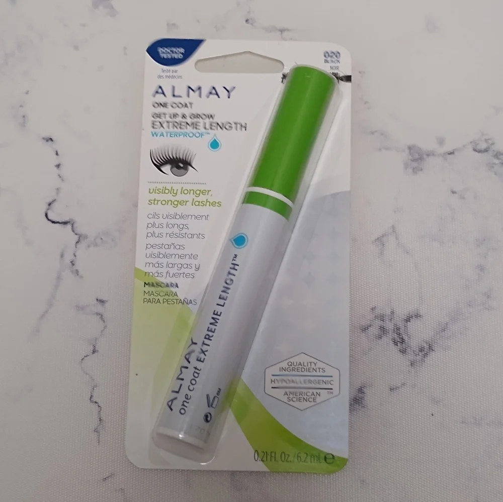 Almay One Coat Get Up & Grow Extreme Length WATERPROOF Mascara #020 Black